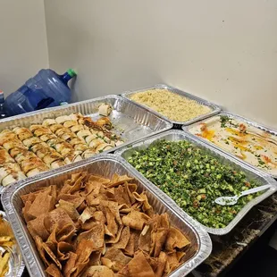a table full of food