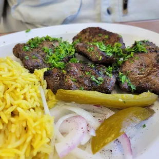 The Lamb kabob plate