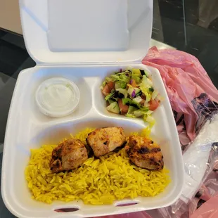 3 small chicken cubes..