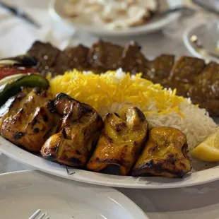 51. Beef Barg Kabaob &amp; Boneless Chicken Combo