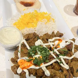 22B. Cho Stake Filet mignon Shawarma plate or wrap
