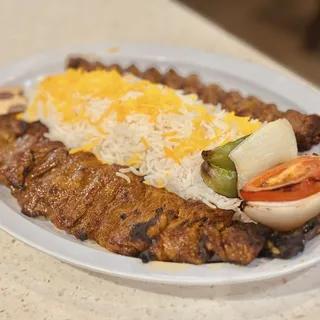 54. Beef Koobideh & Changeh Kabob Combo