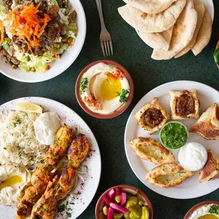 a variety of food on a table
