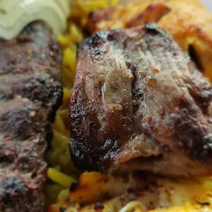 The beef kabob