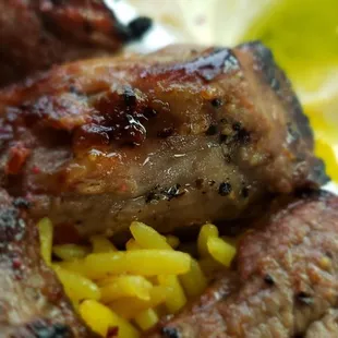 The beef kabob