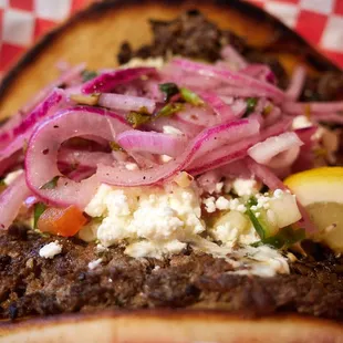 Beef and lamb smashburger