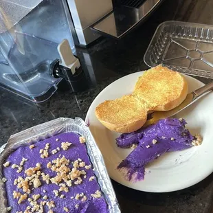 Ube Halaya...(creamy, starchy with small chunks of Ube)