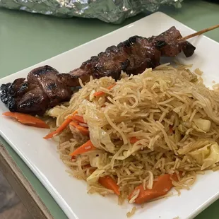 Pork BBQ and Fried Noodles