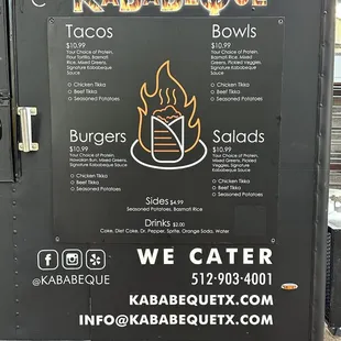 Updated menu at our Rainey Location.