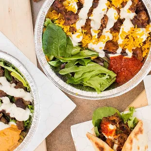 a variety of food items