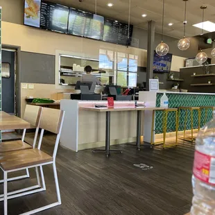 Inside the restaurant is very simple and clean