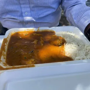 Chicken with curry sauce