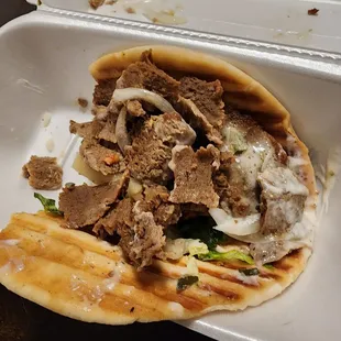Lamb Gyro packed to the brim with meat!