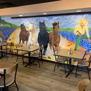 Hand painted mural by the owner's father