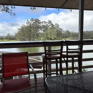 a view of the water from the patio