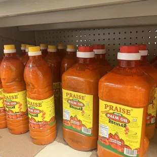 a row of orange juices