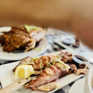 Pusit (grilled stuffed squid)