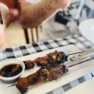 Pork bbq skewers