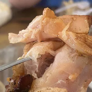 a close up of a piece of food