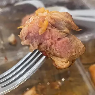 The chicken is still raw inside