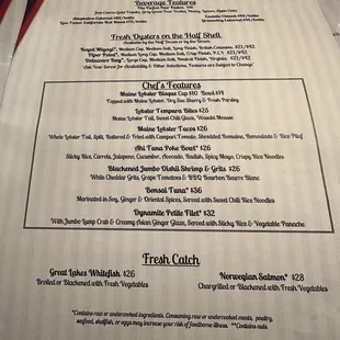 menu