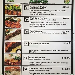 Menu Kabobs