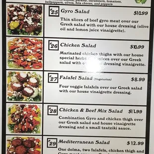 Menu-Salads