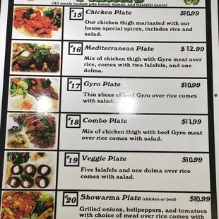 Menu-Platters