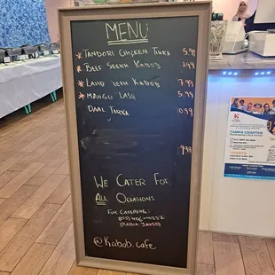 Menu board