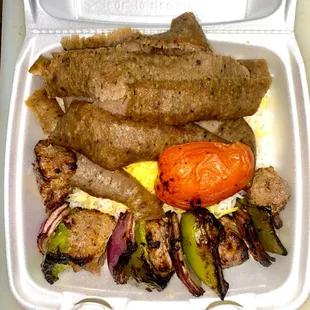 Lamb Filet Shish Kabob &amp; Gyro Combo Plate