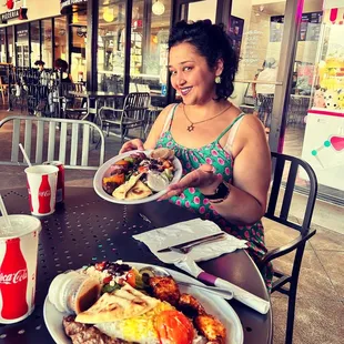 Me enjoying my lunch beef