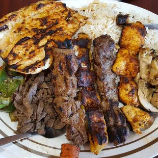 2017-09-16. Kabob Castle. Clinton Twp. MI. Platter for 2. Skewers, 4 stars; Kaftas &amp; chicken 3,5 stars; Shawarmas, 2,5 stars; rice, 3 stars.