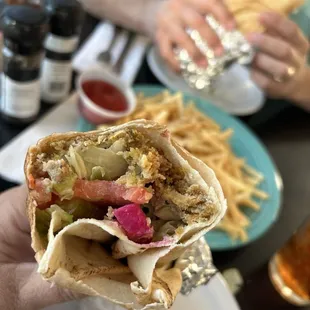 Falafel sandwich.