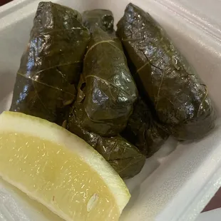 Delicious vegetable grape leaves!!!!!! Slightly warm.