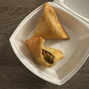 Samosas!   Looked so good I ate first before the pic