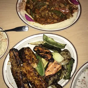 a variety of dishes
