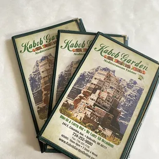 three menus