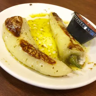 Grilled stuffed banana peppers w/ cheese