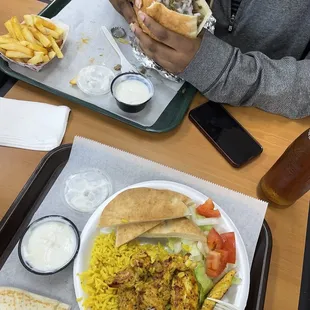 Chicken plate, gyro, French Fries