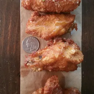 Wings next to quarter for scale