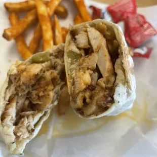 CH SHAW WRAP and French Fries