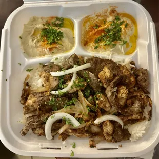 Chicken &amp; Beef Shawarma Plate