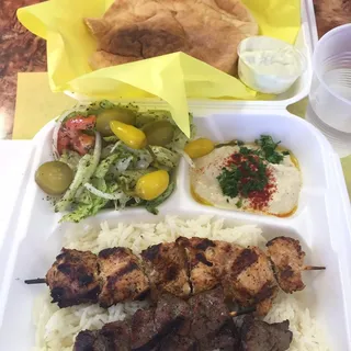 1. Beef Kabob Plate