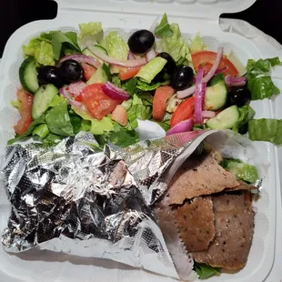 Gyro Pita &amp; Side Salad.