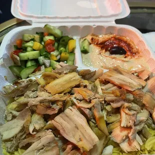 Chicken Shawarma plate came with hummus and salad