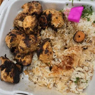 Marinade Chx cubes, minus 1 cube (yum)