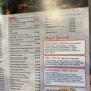 Kebab house menu (12/13/21