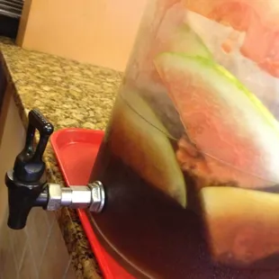 a pitcher of watermelon