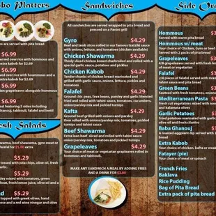 Menu inside