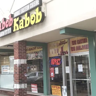 the front of the restaurant
